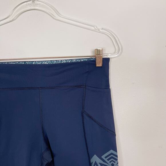 Lululemon Stash It Crop Inkwell Blue Womens 8 Luxtreme Leggings Mesh Reflective - Picture 3 of 12